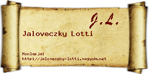 Jaloveczky Lotti névjegykártya